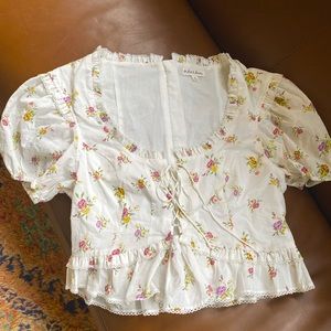 For Love & Lemons.  Boho Floral Summer Blouse.  Size M.